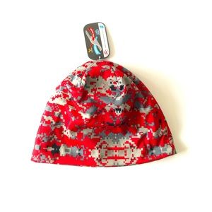 NWT OC Sports Red Digital Camo Print Beanie, One Size Fits Most